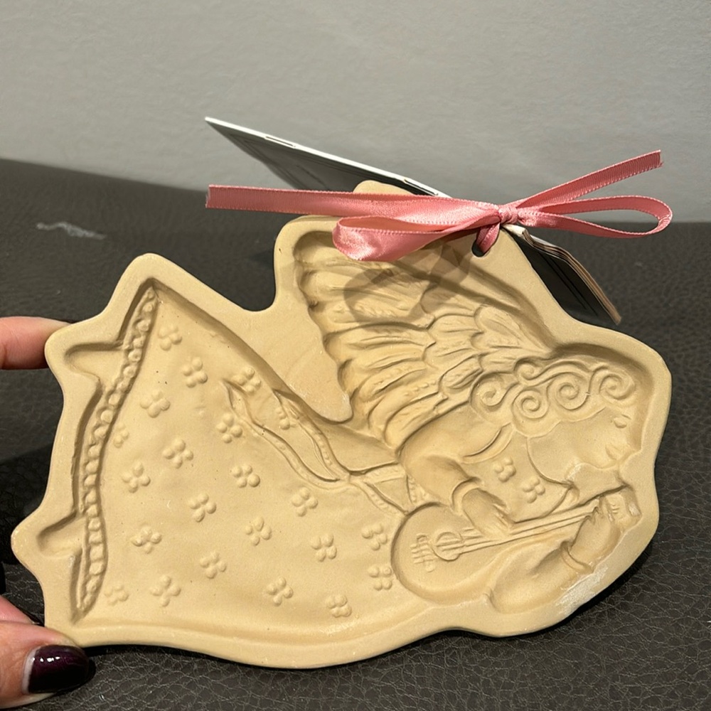 VINTAGE Brown Bag Cookie Art Cookie Mold 1986 Hill Design - Angel Playing Lute